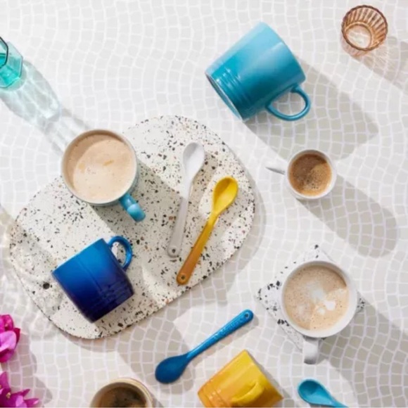 NEW IN BOX Le Creuset 4 PC SET The Riviera Collection ESPRESSO MUGS Cups - Picture 3 of 10